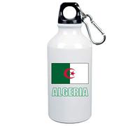 Tipolitografia Ghisleri Gourde Algérie Drapeau de 500 ml Aluminium2 avec mousqueton de 500 ml. - Sport Loisirs, Picnique, École, Enfant
