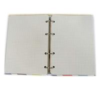 tipome.com Rechange 200 Feuilles pour classeur A5 15x21cm avec 4 Anneaux - quadrillées 5X5mm - Papier 120gr. avec 4 Trous