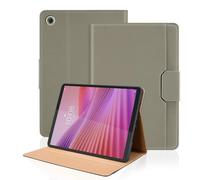 TIPOYOROO Étui pour Lenovo Tab One /K9 8,7", kaki | Cuir synthétique, support multi-angle, emplacements pour cartes, fermeture magnétique. Pour Lenovo Tab K9 2025 TB305XU