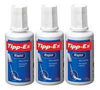 Tipp-Ex Lot de 3 correcteurs liquides en flacon de 20 ml avec brosse, séchage rapide