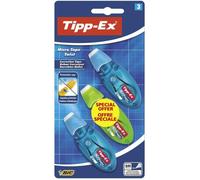 TIPP-EX® - Lot de 3 Rubans correcteur Tipp-Ex Micro Tape Twist - Bleu, rose, vert et violet