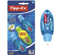 BIC Tipp-Ex Ruban correcteur Micro Tape Twist 8 m x 5 mm Corps couleurs assorties Blister 3
