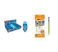 Tipp-Ex Micro Tape Twist - Rubans Correcteurs Très Résistants & Pratiques de 8 m x 5 mm & Matic Fun Porte Mines 0,7 mm HB avec Gomme (Parfait pour l'Ecole) - Couleurs Assorties
