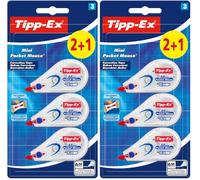 Tipp-Ex Mini Pocket Mouse Rubans Correcteurs - 6 m x 5 mm, Blister de 2+1 (Lot de 2)