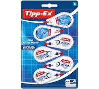 Tipp-Ex Mini Pocket Mouse Rubans correcteurs avec film plastique anti-déchirure - 2 motifs Hydro Dipping + 4 originaux, lot de 6