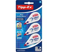 Tipp-Ex Mini Pocket Mouse - Rubans Correcteurs Blancs Compacts Super Couvrants - 6 m x 5 mm, Blister de 3