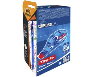 Tipp-Ex Pocket Mouse Roller de correction - 4,2 mm x 10 m - Pack de 10 rollers + 1 stylo Gel-ocity Quick Dry OFFERT