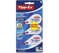 Tipp-Ex Mini Pocket Mouse Rubans Correcteurs 6m x 5 mm, Parfait pour l'Ecole et au Bureau, Blister Format Spécial de 3