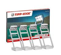 TIPP-KICK Jeu de projecteur avec mâts, jusqu'à 19 cm de Hauteur I Vos Propres projecteurs de Football de Table I Accessoires Originaux adaptés à Tous nos Jeux I 4 pièces I Gris I Accessoire Foot