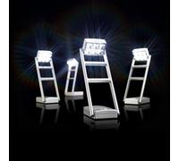 TIPP-KICK Jeu de projecteur avec mâts, jusqu'à 19 cm de Hauteur I Vos Propres projecteurs de Football de Table I Accessoires Originaux adaptés à Tous nos Jeux I 4 pièces I Gris I Accessoire Foot