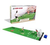 TIPP-KICK Spiel Superstar Deutschland Edition - Kit de football avec terrain de jeu en feutre (63 x 22 cm) - Challenge pour 2 joueurs, figurines en zinc peintes à la main et but, jeu de baby-foot pour