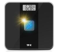 TIPRE Balance de poids corporel, balance de poids à énergie solaire avec puissance infinie, balance de salle de bain électronique pour perte de poids, balance numérique avec précision de 0 kg, pas de