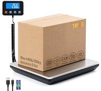 TIPRE Balance postale numérique 200 kg avec fonction de maintien et de tare, écran LCD étendu pour colis petites entreprises, courrier, entrepôt, maison, bagages, batterie et câble de charge inclus