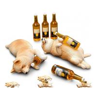 Tipsy Dog Décoration de tableau de bord, statistiques de voiture pour tableau de bord, C