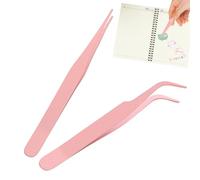 Tiptes De Cils En Acier Inoxydable - Applicateur De Pointe Fin, Outil De Cils Cosmétique | Tweezer D'extension De Salon Léger, Pincement De Coussin De Couverture De Protection Twezers Pour Les Artiste