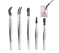 Tiptes en acier inoxydable - Ensemble d'outils d'aiguille, pinceau droit de précision | Réparation de à fabrication polyvalente pour les professionnels du travail des cils électroniques de bea