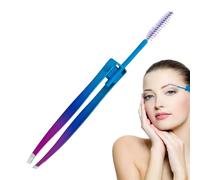 Tiptes pour les poils du visage pour femmes, pincettes de sourcils pour femmes | 2 en 1 Clip de sourcils en acier inoxydable avec pinceau - Brosse à double paupière, faux applicateur de cils, épilatio