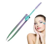 Tiptes pour les poils du visage pour femmes, pincettes de sourcils pour femmes - 2 en 1 outil de coupe des sourcils en acier inoxydable avec pinceau,Brosse à doubles paupières, épilation incarnée, out