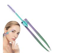 Tiptes pour les poils du visage pour femmes, pincettes de sourcils pour femmes,2 pouces de sourcils en acier inoxydable avec pinceau - Outil de cueillette de cheveux, faux applicateur de cils, toilett