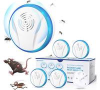 Tiptop Home Ultrason Souris et Rats 360°, Repulsif Souris Ultrasons, Prise Anti Moustique avec lumière LED, Anti Souris Répulsif Souris Appareil Ultrason pour Anti Cafards, Souris, Mouches, Moustique