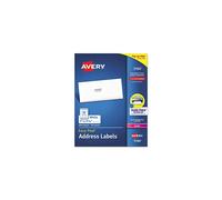 tiquettes d'adresse blanches Avery Easy Peel avec technologie Sure Feed pour imprimantes laser 1 x 2,63 blanc 30/feuille 100 feuilles/bo te