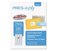 tiquettes d'adresse laser/jet d'encre Avery 30606 Pres-A-Ply 1 x 2-5/8 blanches 7 500/bo te