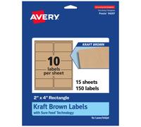 tiquettes rectangulaires Avery Kraft Brown avec Sure Feed 2"""" x 4"""" 150 tiquettes Kraft Brown tiquettes imprimables laser/jet d'encre