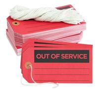 tiquettes rouges hors service Juvale, lot de 100, avec ficelle, pour r paration d' quipements de maintenance, fournitures pour petites entrepris