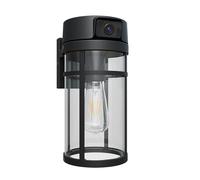 Tiqvi - Lampe Caméra Extérieure avec Détecteur de Mouvement - Vision Nocturne à 10 m - IP65 - Raccord E27 - Contrôlable Via Une Application