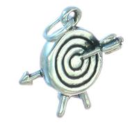 Tir à l'arc cible en argent sterling charme .925 x 1 Archer arc flèche charmes