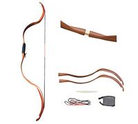 Tir à l'arc Traditionnel Arc Classique Arc en Bois 20lbs Takedown Arc Long avec 3pcs Flèches pour Adulte Débutant Pratique de Chasse(Marron)