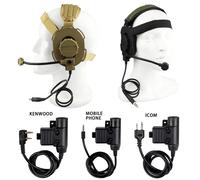 Tir en plein air DulMédiateur set Microphone Bowman Elite II Casque U94 PTT pour MendBaofeng UV-5R Radio CS html Équipement MIDLAND PLUG