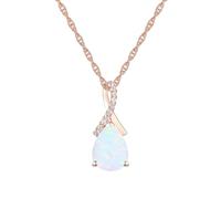 Tirafina Pendentif en argent sterling avec pierre précieuse et saphir blanc simulé avec chaîne de 45,7 cm, 22,9 x 17,8 cm, Gemme, Opale synthétique