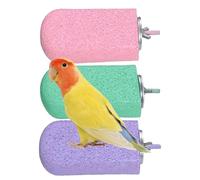 Tirage de cage à oiseaux, sièges pour cage | Cream Cream Bird People Stand - 3x jouets à mâcher debout, fournitures pour animaux de compagnie pour meulage des pattes, accès