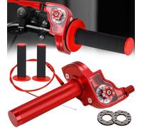 Tirage Rapide 50cc Moto 22 mm avec Câble pour Motos 50-250 cc Rouge | Commande de Gaz à Tirage Rapide, Guidon 22 mm, Câble d'Accélérateur Inclus, Compatible avec Motos 50-250 cc