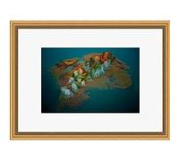 Tirage sous-verre encadré the island 70x50 cm CEANOTHE 50x70 cm Vert - Fabriqué en France Vert G