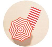 Tirage sur verre synthétique top view of the Sandy beach 40 cm CEANOTHE 40 cm Beige - Fabriqué en France Beige G