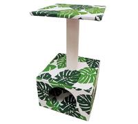 Tiragraffi a colonna con base cubica Green Leaves Cave per gatti Croci