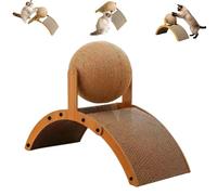 Tiragraffi a palla per gatti, giocattolo interattivo per gatti, tiragraffi verticale con base ondulata, per giocare vicino alla finestra, in salotto, in terrazza, in soggiorno, in appartamento.