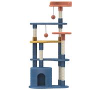 Tiragraffi modello Color Block Large con gioco e rialzi e casetta per gatti Ferr