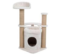 TRIXIE Nayra Arbre à Chat avec Poteau enveloppé de Jute et Grand Niche et Jouet Suspendu pour Chat - 82,7 cm - Marron Gris