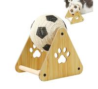 Tiragraffi pour les chats en carton - Tiragraffi pour les chats en carton ondulé, jouet à gratter avec une sphère de sisal avec base en bois, rayures sphériques, entraînement pour animaux de compagnie