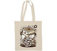 Tiramisu Dessert Urban Skater Sac fourre-tout humoristique en coton naturel Blanc