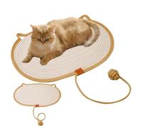 Tiraper Intérieur - Tapis naturel en coton et lin antidérapant avec balle - Coussinet pour chats | Pour jeu d'entraînement pour la maison séjour familial Réduction