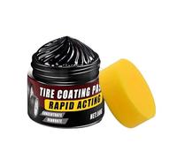 Tire And Trim Restorer - 50g Coating Paste With Sponge | Wheel Trim Restorer Wax For Indoor Outdoor | Garage Cars Automotive Polishing Women Men | Premium Rubber Plastīc Cream Nourish Rejuvenate Deep