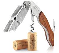 Tire-bouchon 3-en-1 pour sommelier, décapsuleur et coupe-capsule | Tire-bouchon professionnel pour sommelier, tire-bouchon en acier avec manche en bois.