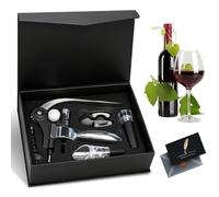 Tire Bouchon,5 Pcs Ensemble-cadeau d'accessoires pour le vin,Sommelier Kit | avec coffret,Ouvre Bouteille de vin,verseur pour le vin,bouchon de vin,cadeau fête des pères,Cadeaux et Amateurs de Vins