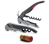 Pulltex Tire-bouchon ClickCut Monza – double levier rétractable, ouverture à une main Carbone Effect
