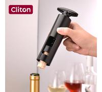 Tire-bouchon à vin rotatif à utilisation simple avec coupe-capsule - Nouveau tire-bouchon professionnel 2-en-1 avec coupe-capsule à vin - Tire-bouchon manuel à rotation facile pour bouteilles de vin T