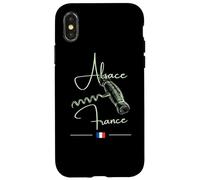 Tire-Bouchon Alsace France Vignoble Art Vin Drapeau Français Coque pour iPhone X/XS